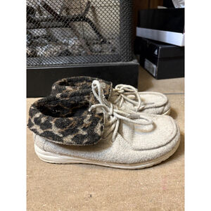Hey Dude womens Britt shoes Cream Cheetah LightweightCasual Slip On wint…